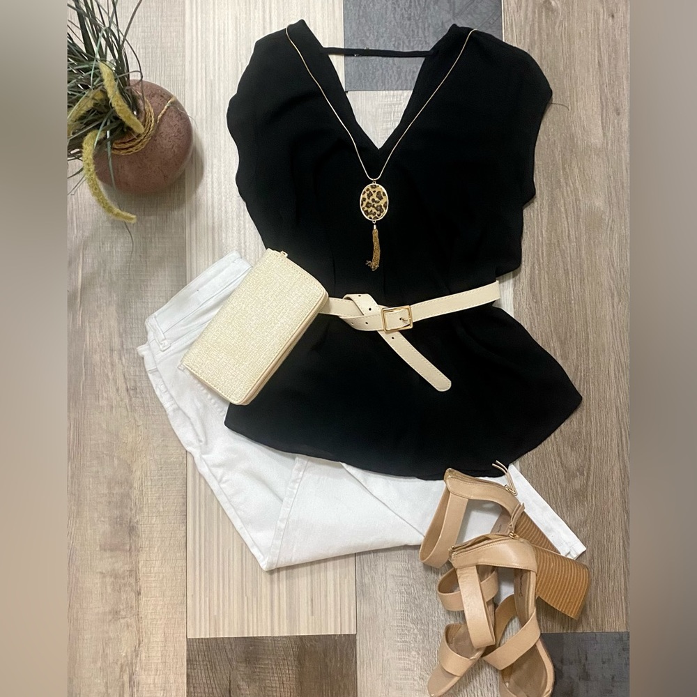 V neck sheer blouse